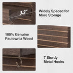 Lwenki Decorative Key Holder for Wall with Shelf, Entryway Shelf with Hooks Holds Leashes, Jackets and Glasses – Sturdy Wood Keyholder Entrance Hanger with Mounting Hardware (Brown, Large) - Image 2