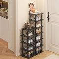 Vertical Shoe Rack - Tall Narrow Shoe Rack Organizer for Small Spaces,12 Tier Bamboo Shoen Shelf for Entryway,Closet,Corner,Doorway,Skinny Shoe Shelf Space Saving Shoe Storage,Free Stackable DIY by AFOORD