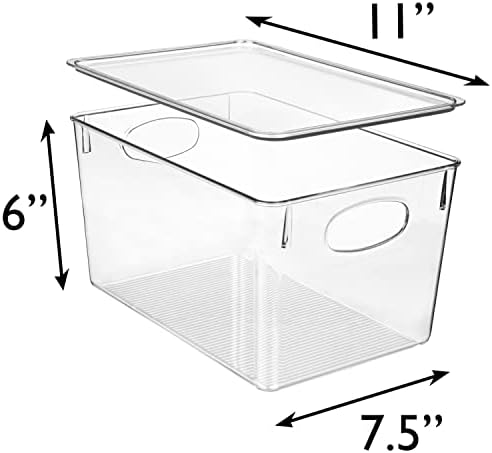 CLEARSPACE Plastic Storage Bins With lids – Perfect Kitchen Fridge Organizer, Pantry Organization, Cabinet Organizers (4 Pack) - Image 6
