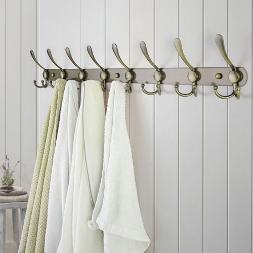 Dseap Coat Rack Wall Mount - 29.5” Long 8-Tri-Hooks Heavy Duty Coat Hanger Rail Wall Hooks for Hanging Coats Hats Clothing Clothes Purse Mudroom Entryway, Bronze - Image 5