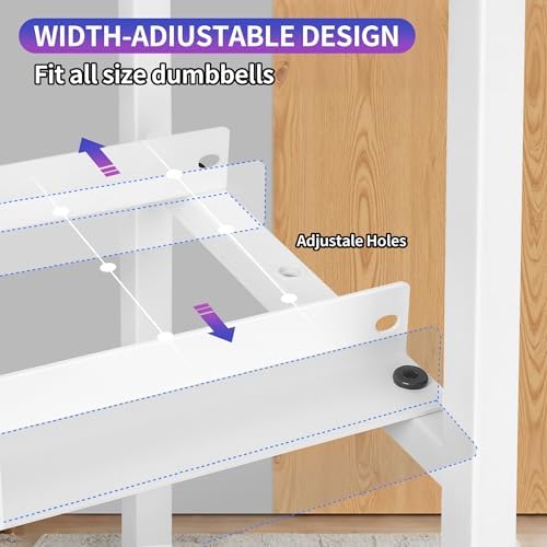 Dumbbell Rack, Weight Rack for Home Gym Dumbbells, Adjustable Barbell Rack for Kettlebells Yoga Mat & Balls, Sports Equipment Organizer Storage Rack - Image 3