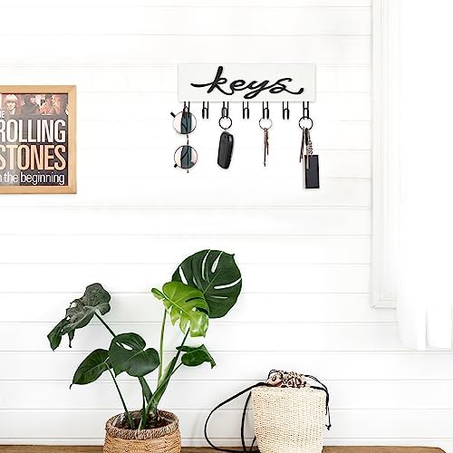 Mkono Key Holder Wall Mounted with 7 Hooks, Wood Key Hanger Home Decor - Image 4