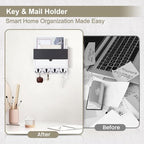 Mail and Key Holder Wall Mount with Storage Drawer & Chalkboard Panel - Image 7