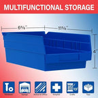 Akro-Mils 30130 Heavy Duty Plastic Shelf Bins, 12"x 6.5"x 4", Blue, 12-Pk - Image 2