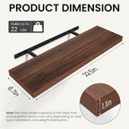 BAYKA Walnut-Like Floating Shelves 22.5in, 2 Pack, Wall Mounted Wall Decor - Image 3