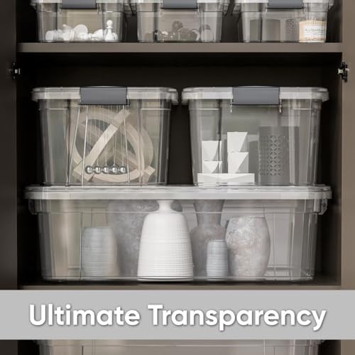Superio 8.7 Quart Clear Plastic Storage Boxes with Lids, Stackable Organizer Containers, BPA-Free Storage Bins for Home, Office, School & Dorm, 8 Pack - Image 6
