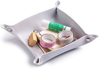 Leather Jewelry Valet Tray for Women and Man (Grey White-B) - Image 4