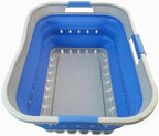 SAMMART 42L (11 gallon) Collapsible Plastic Laundry Basket - Foldable Pop Up Storage Container/Organizer - Space Saving Hamper/Basket (1, Grey/Little Boy Blue) by SAMMART