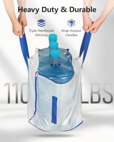 Heavy Duty Moving Bags Extra Large, Premium Storage Bags with Durable Zippers, Reinforced Handles, Moving Supplies for Clothes, Bedding, College Dorm Essentials, 12 Pack Clear Blue - Image 2