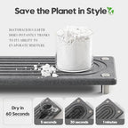 Razborci Water Absorbing Stone Sink Caddy Kitchen Sink Organizer Tray, Diatomite Bathroom Counter Tray, Faucet Drying Mat Coaster Soap Dish Rack Riser Dispenser Sponge Holder, Charcoal 10" x 4" - Image 4
