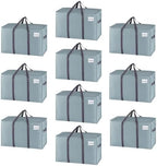 VENO 10 Pack Heavy Duty Moving Bags, Extra Large Storage Bags with Reinforced Handles & Strong Zippers, Foldable & Reusable Moving Box Alternative for Clothes & Dorm Storage by Veno
