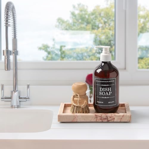 Natural Small Marble Vanity Tray, Stone Organizer for Bathroom & Kitchen - Image 4