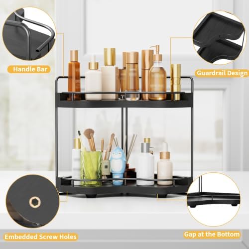 2-Tier Corner Bathroom Counter Organizer, Larger Size - Image 4