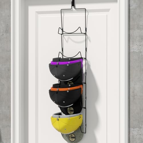 LINFIDITE 10 Pack Hat Rack Hanger Holder Organizer Flexible Multi Hook Wall Mounted Over Door Baseball Cap Display Storage Rack Cap Holder, Closet HangingStorage Rack w Hanging Hook Black - Image 4