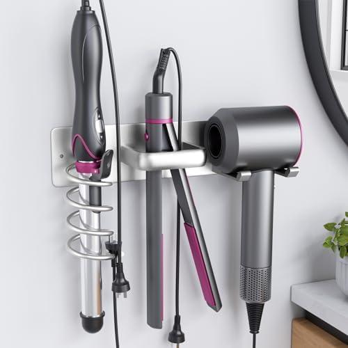 Tindbea Hair Dryer Holder Wall Mount Aluminum Alloy Hot Tools Organizer by Tindbea