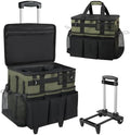 Rolling Cleaning Caddy Bag with Detachable Trolley, Large Cleaning Supplies Organizer with Wheels, Multi-Pocket Cleaning Cart with Adjustable Shoulder Strap for Housekeepers & Home Use, Armygreen by Tidyyourlife