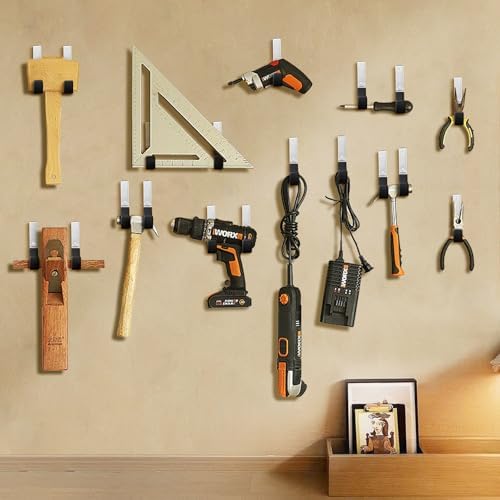 GeeWatom Heavy Duty Steel Garage Hooks,Garage Storage Utility Hooks,Heavy Duty Garage Garden Tool Organizer,Steel Wall Mount Hooks, Garden Hose Hanger, Small U Hooks (Black 2 Pack) - Image 5