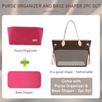 Doxo Purse Organizer Insert for Handbags & Base Shaper 2pc Set, Felt Neverfull GM Organizer Insert, Tote Bag Organizer with Zipper Pocket and Bottle Holder, Fit Neverfull GM and More, Rose-XL - Image 3