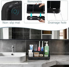 GFWARE Black Toothbrush Holder - 7 Slots Bathroom Organizer Countertop with Drainage Matte Black Electric Toothbrush and Toothpaste Holder for Bathroom Accessories Organization Vanity Sink Storage - Image 3
