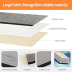 Linen Folding Storage Bins, 3 Pack Large Storage Baskets, Washable, Clothing Storage Bins with Handle, Closet Organizer for Storage Sweater,Sheets (gray black, 18½"x13½x8½) - Image 2