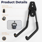 Moneek's Hardware 16 Pack Garage Storage Hook Anti-Slip Coating Heavy Duty Wall Mount Hooks for Hanging Bikes, Ladder, Garden Power Tools - Image 3