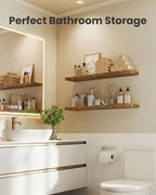 Amada 23.6" Floating Shelves for Wall Decor & Storage, Set of 3, Brown - Image 6