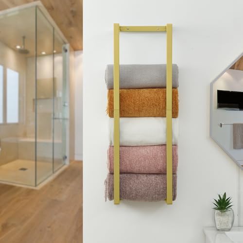 Towel Rack for Rolled Towels, Towel Rack for Bathroom,Wall Mounted Metal Bathroom Organizer, Bath Towel Holder Wall for Modern Small Space Bathroom Towel Storage - Image 2