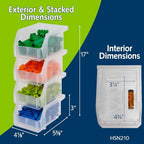 ReadySpace Extra-Small Stackable Plastic Storage Bins, 12-Pack, Clear - Image 2