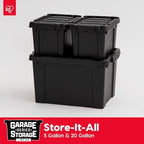 IRIS USA 6-Pack 20 Gal Heavy Duty Lockable Storage Totes with Lids, Black - Image 4