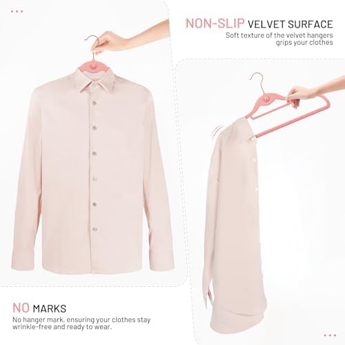 Velvet Stackable Hangers 30 Pack, Clothes Hanger Non Slip Felt with Hook - Image 6