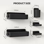 Nieifi Adhesive Shower Shelves, Black, 5 Pieces - Image 2