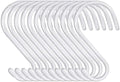 4 Inch Heavy Duty S Hooks - 12 Pack, Large Vinyl Coated, White Rubber Coated Non Slip Metal S Hangers for Hanging Closet, Garden, Plants, Jewelry, Pot, Pan, Cups, Towels by DINGEEUtilityHook