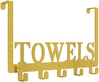 Over The Door Hooks, Towel Holder for Bathroom, Door Mount Towel Rack Towel Hooks for Bedroom Kitchen Pool Beach Towels Bathrobe Wall Mount Hang On The Door Cabinet Cupboard Metal Sandblasted (Gold) by Kuhome