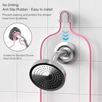DAOYA Hanging Shower Caddy Over Shower Head, Anti-Swing Shower Organizer For Inside Shower With 2 Soap Holders, Multi Hooks, Rustproof Bathroom Accessories, Pink - Image 3