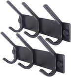 WEBI Coat Rack Wall Mounted,3 Coat Hooks for Hanging Coats,Heavy Duty Metal Hook Rack Hook Rail Coat Hanger Wall Coat Rack with Hooks for Clothes Entryway Jacket,Black,2 Packs by WEBI