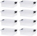 Superio 4.5 Quart Clear Plastic Storage Containers with Lids, Stackable Organizer Bins, BPA-Free Storage Boxes for Home, Office, Dorm & Classroom, 8 Pack by Superio