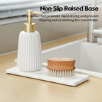 3 Pack Stone Drying Tray, Water Absorbing Stone Sink Mat for Kitchen & Bathroom Counter, Diatomite Soap Dish Vanity Caddy, Sponge Holder Organizer, White - 2pcs of 4.5"x 3.5" and 1pc of 9"x 3.5" - Image 6