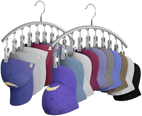 Yecuip Hat Hangers for Closet,Hat Organizer Racks for Base Ball Caps 2 Pack by Yecuip