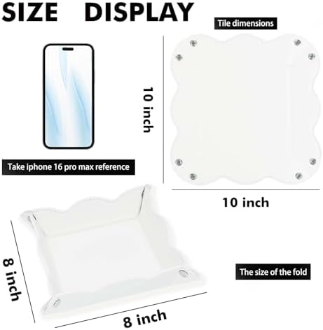 Valet Tray for Men Women 2 Pack - PU Leather Travel Catchall Tray Organizer - Desk Bedside Nightstand Storage Box for Jewelry Key Phone Remote Controller Wallet Watch Glasses Readers -White - Image 2