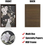 Wooden Valet Tray with Floral Base, Black Vintage Blossoms - Image 3