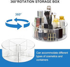 360° Rotating Makeup Organizer 11.5" Clear Turntable Lazy Susan Organizer for Vanity, Bathroom Counter, Pantry, Cabinet, Spinning Cosmetic Storage Holder with 5 Dividers for Skincare, Makeup Brushes - Image 3