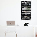 EASEPRES 8 Pocket Mesh Hanging Wall File Organizer, Wall Mounted Mail Paper Document Folder Holder, Clipboard Storage Organization Magazine Rack with Nametag Label for Office Home School, Black - Image 5