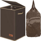 Simple Houseware Foldable Laundry Hamper Basket with Lid and Bag, Brown by SimpleHouseware