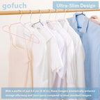 Ultra-Thin Metal Hangers, 50 Pack Non-Slip PVC Coated Space Saving Clothes Hangers for Closet, 16 inch Wide for Suits, Dresses, Jackets（Pink） - Image 6