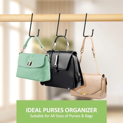 15 Pack Purse Hanger for Closet, Super Sturdy Purse Hooks, Hanging Backpack Bag Holder, Closet Organizers and Storage, Black - Image 5