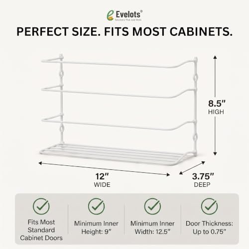 Evelots Kitchen Wrap & Food Bag Organizer Wall/Cabinet Mount, 1-Pack, White - Image 2