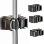 4 Pack Broom Holder Wall Mount,Self Adhesive Anti-Slip Mop and Broom Holder Wall Mount for Kitchen, Bathroom, Closet, Garden Garage, Gray by SHUOGUO