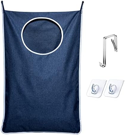 KEEPJOY XL Hanging Laundry Hamper Bag, Large 36"x22" Clothes Hanging Hamper with Strong Hooks for Dirty Clothes Laundry Storage Bag (Blue,1-Pack) by KEEPJOY