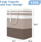 BlissTotes 3-Pack Laundry Basket, Collapsible Laundry Hamper, Khaki, 125L - Image 2