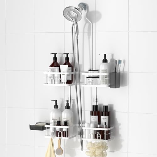 REINHARDT Adjustable Shower Caddy Hanging for Handheld Showerheads, White by REINHARDT